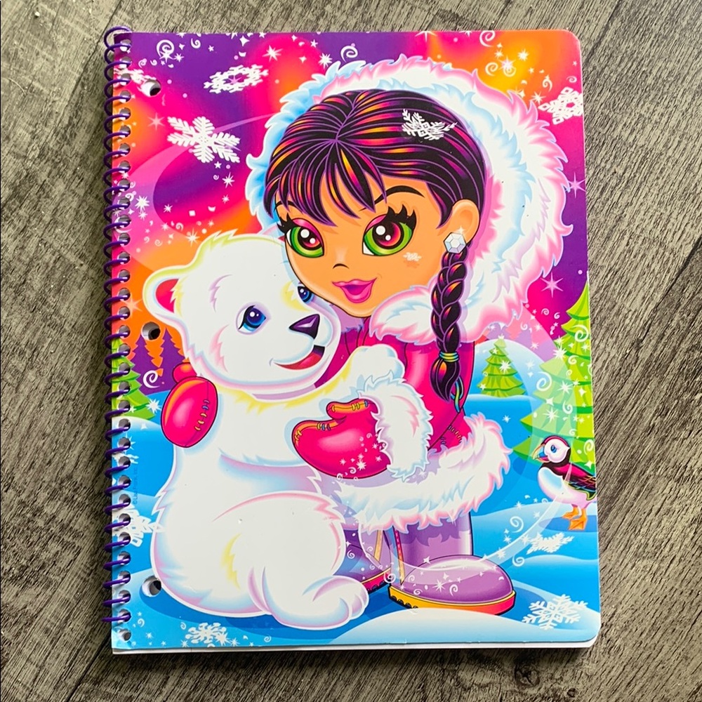 Lisa Frank Colorful Winter Notebook - Purple, Pink, Blue